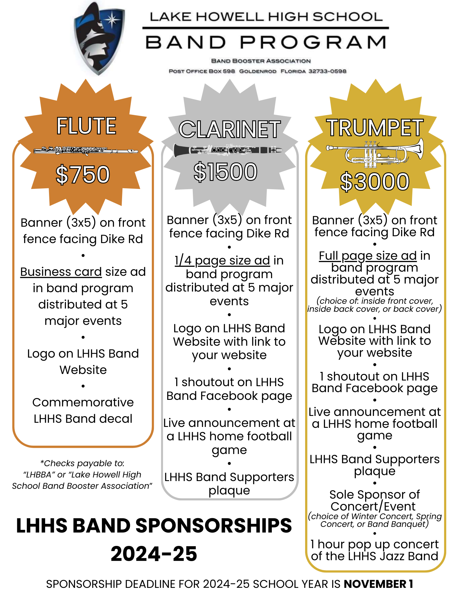 Donate – Lake Howell High School Band Program